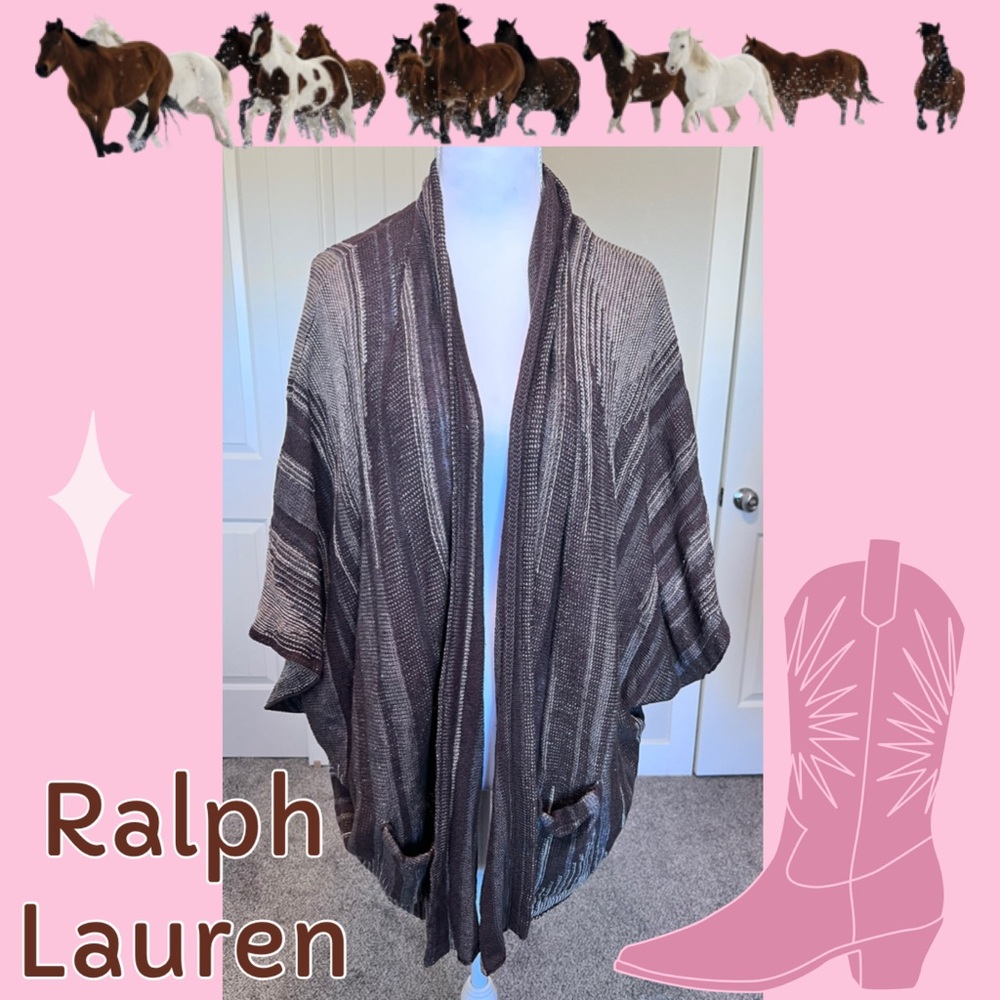Ralph Lauren Denim & Supply 53% Linen Blend Dolman Sleeves Cardigan Sz Small